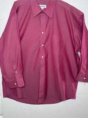 Joseph & Feiss Men's Long-Sleeve Dress Shirt - Wine 100 cotton 18.5 34/35
